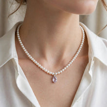 Carica l'immagine nel visualizzatore di Gallery, COLLANA PERLE 4-4,5MM CON QUARZO LILLA