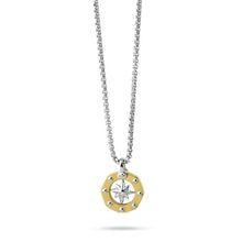 Carica l'immagine nel visualizzatore di Gallery, Collana Rosa dei Venti in Acciaio Rodiato - Eleganza e Stile Unici