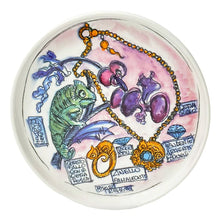 Carica l'immagine nel visualizzatore di Gallery, SVUOTATASCHE / PIATTINO CAMALEONTE GIOVANNI RASPINI PER LA PORCELLANA BIANCA - COLLEZIONE EDEN (21 CM)