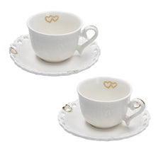 Carica l'immagine nel visualizzatore di Gallery, SET 2 TAZZE CAFFE' CON PIATTINO VALENTINO ORO P013900215