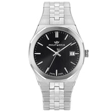 Carica l'immagine nel visualizzatore di Gallery, Orologio Uomo Philip Watch Windsurf R8253533002
Orologio da uomo Philip Watch della collezione Windsurf. Il movimento dell'orologio è al quarzo Swiss Made con funzioni datario. La cassa è in acciaio, diametro 38 mm. Il bracciale è in acciaio. Vetro zaffiro. Il quadrante è di colore nero. La resistenza all'acqua è di 10 atm / 100 metri. Referenza: R8253533002
Philip Watch R8253533002: un raffinato segnatempo Swiss Made dal fascino classico, caratterizzato da un elegante quadrante nero con indicazione della