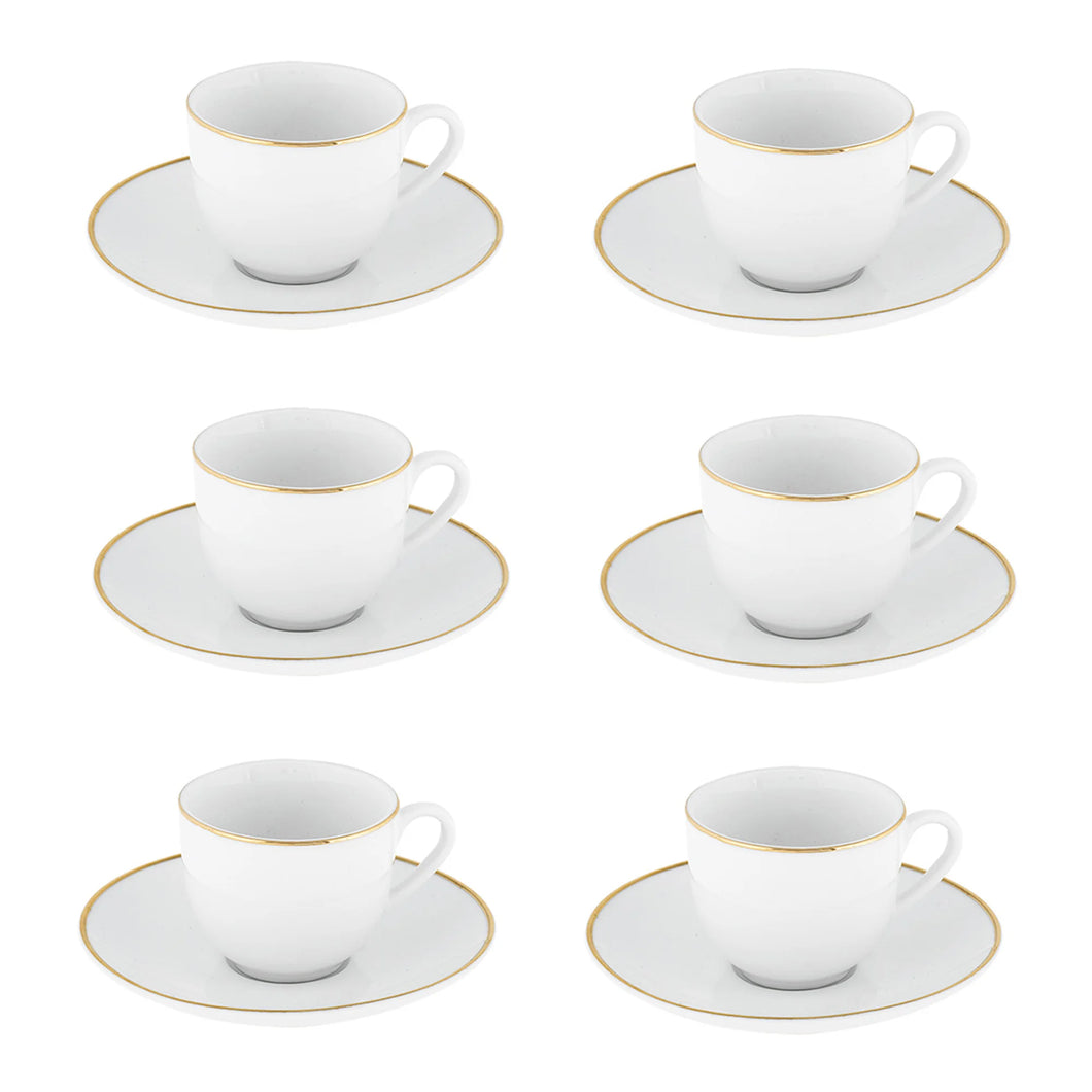 SET TAZZINE CAFFE' GOLD CHIC 6 PZ