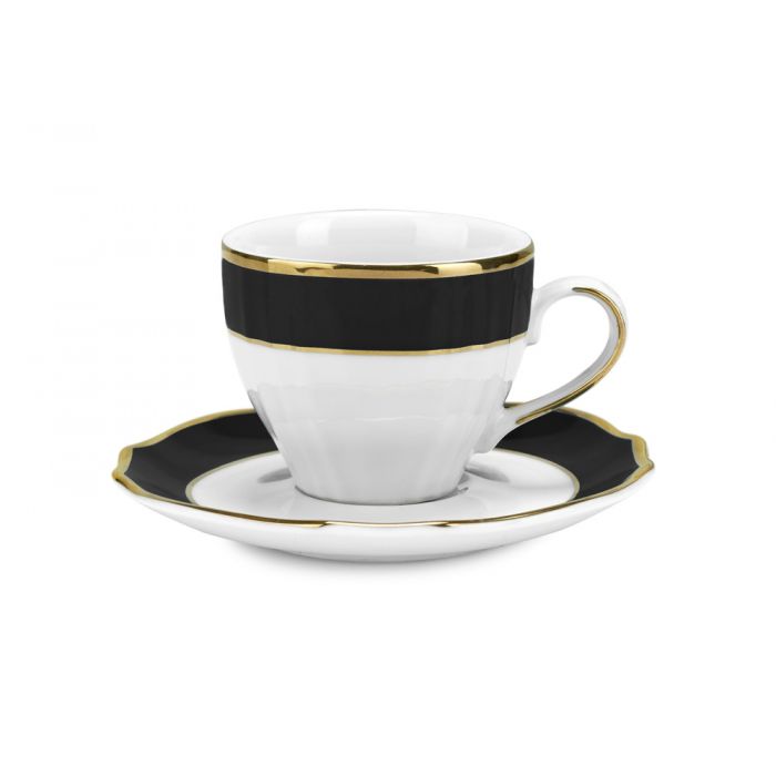 SET TAZZINE CAFFE' VIVIENNE NERO 6 PZ
