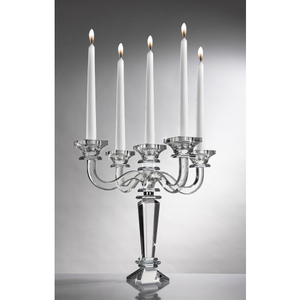 CANDELABRO 5 FIAMME IN CRISTALLO