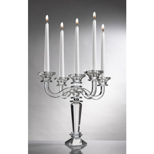 CANDELABRO 5 FIAMME IN CRISTALLO