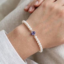Carica l'immagine nel visualizzatore di Gallery, BRACCIALE PERLE 4-4,5MM CON QUARZO BLU
