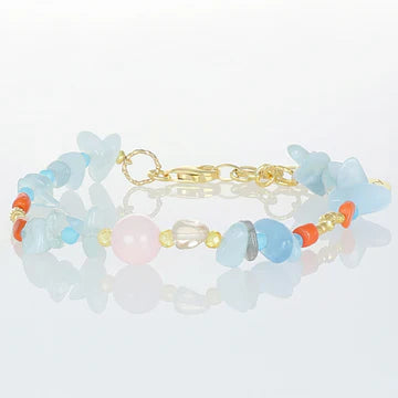 BRACCIALE CON ACQUAMARINA E QUARZO NIVY ESSENCE