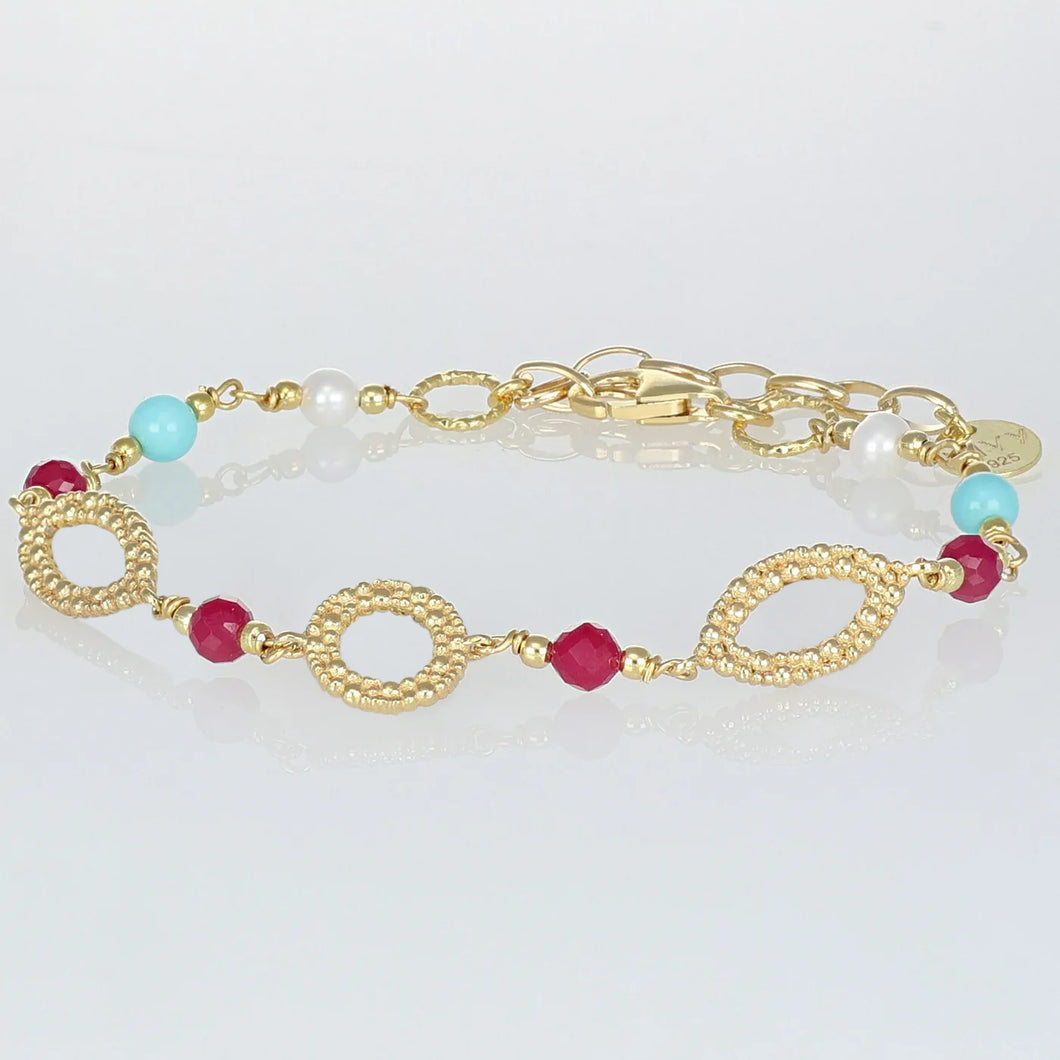 BRACCIALE CON AGATA E PERLA