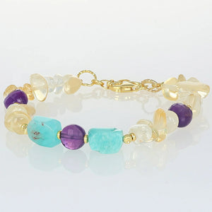 BRACCIALE CON QUARZO E AMETISTA
