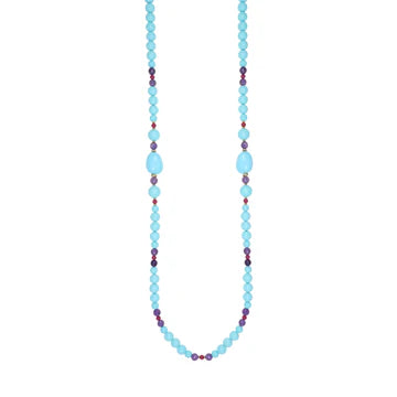 COLLANA IN PASTA DI TURCHESE E AMETISTA