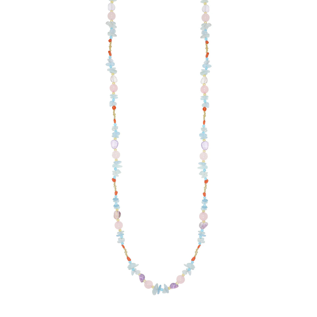 COLLANA CON ACQUAMARINA E QUARZO NIVY ESSENCE