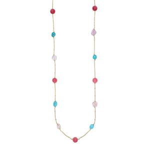 COLLANA IN ARGENTO DORATO CON PIETRE COLORATE