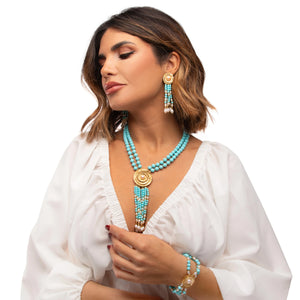 COLLANA PERLE E TURCHESE CLEA