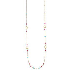COLLANA LUNGA CON AGATA E PERLE