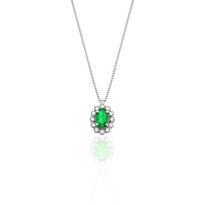 COLLANA CON SMERALDO E DIAMANTI