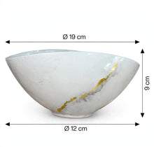 Carica l'immagine nel visualizzatore di Gallery, Ciotola effetto marmo bianca e oro SQ3315/MO
