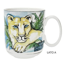 Carica l'immagine nel visualizzatore di Gallery, TAZZA DA TE' MUG PANTERA GIOVANNI RASPINI PER LA PORCELLANA BIANCA - COLLEZIONE EDEN (400 ML)
