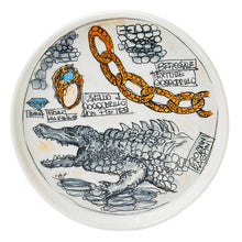 Carica l'immagine nel visualizzatore di Gallery, SVUOTATASCHE / PIATTINO COCCODRILLO GIOVANNI RASPINI PER LA PORCELLANA BIANCA - COLLEZIONE EDEN (21 CM)
