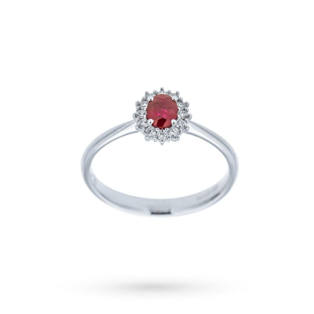 ANELLO CON RUBINO E DIAMANTI
