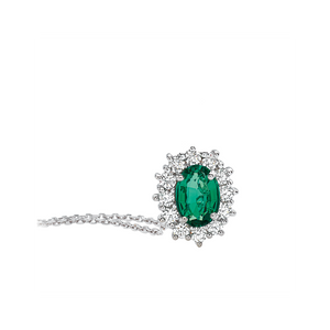 COLLANA CON SMERALDO E DIAMANTI