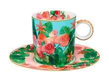 Carica l'immagine nel visualizzatore di Gallery, Maxwell&amp;Williams - Teas &amp; C's Tropicana Set 2 tazze caffè blu con piattino

