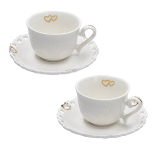 SET 2 TAZZE CAFFE' CON PIATTINO VALENTINO ORO P013900215