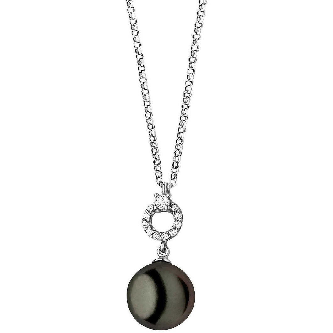 COLLANA CON DIAMANTI E PERLA
