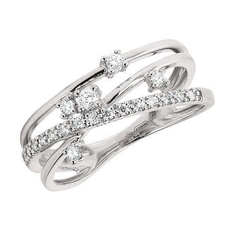 ANELLO ORO BIANCO E DIAMANTI